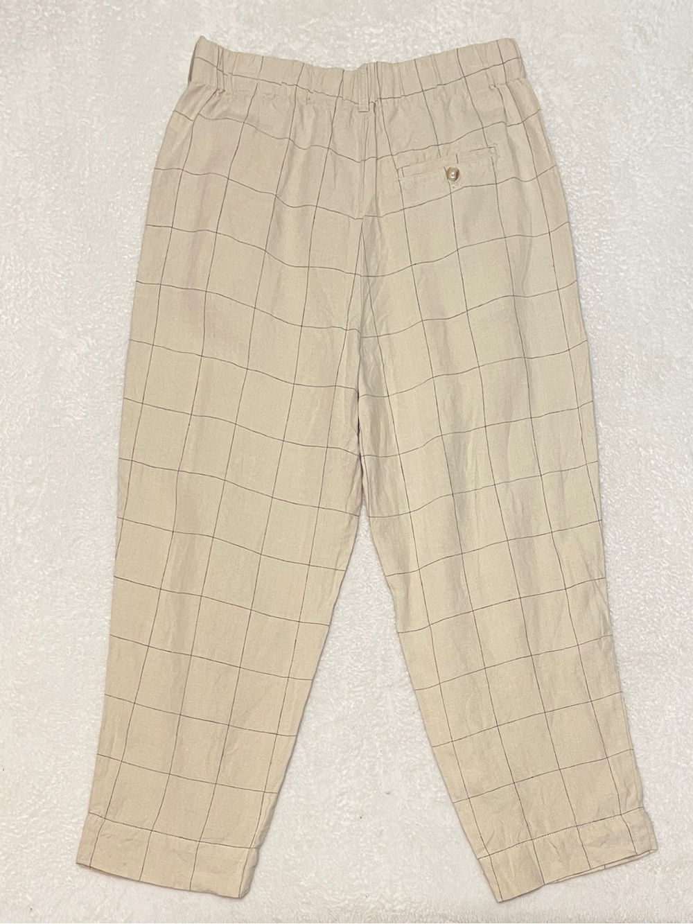 NWT Madewell Linen Windowpane Plaid Trousers Preppy Work Casual Travel Summer 6 - Picture 3 of 13